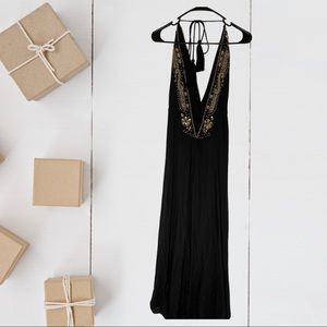 Venus Brand | Black w/ Gold Maxi Dress | Size M